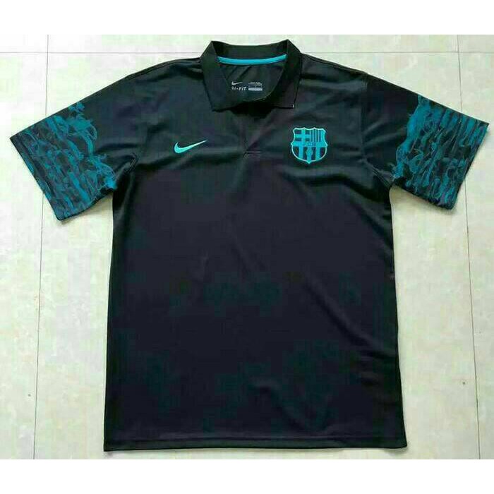 POLO SHIRT BARCELONA BLACK OFFICIAL 17/18 GRADE ORI