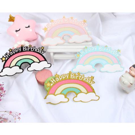 

Toper Cake Pelangi Awan / Hiasan Kue Ulang Tahun