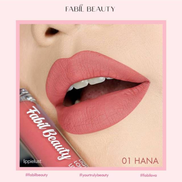 Fabil Beauty Lipcream 01 Hana  Longlasting Liquid Lipstik Shade Nude  Lipcream Fabil Beauty