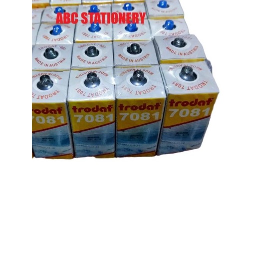 

✵ Tinta Stempel Trodat 7081 anti luntur bisa di plastik - Biru ➾