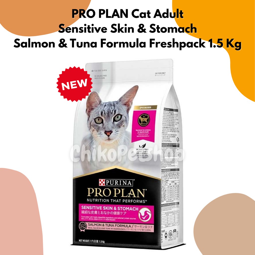 PROPLAN Cat Adult Sensitive skin &amp; Stomach Salmon &amp; Tuna Formula Pro Plan Freshpack 1.5 Kg