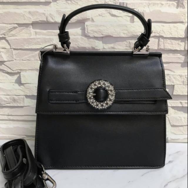 Tas cnk crushed gem effect buckle detail hand bag