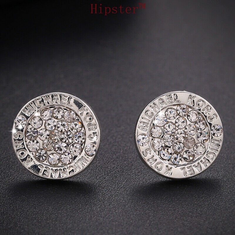 New Best-Selling Unisex Style Geometric Diamond-Embedded Platinum Stud Earrings