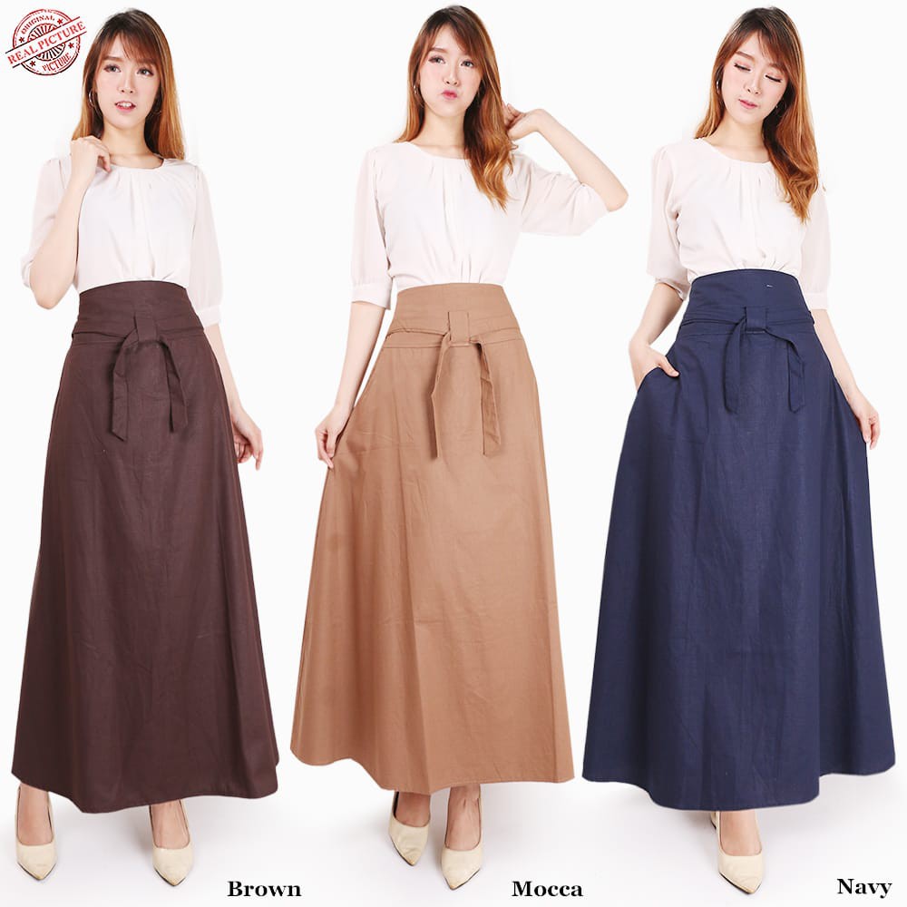 SB Collection Rok Maxi Khintan Panjang Longskirt Payung Casual Wanita