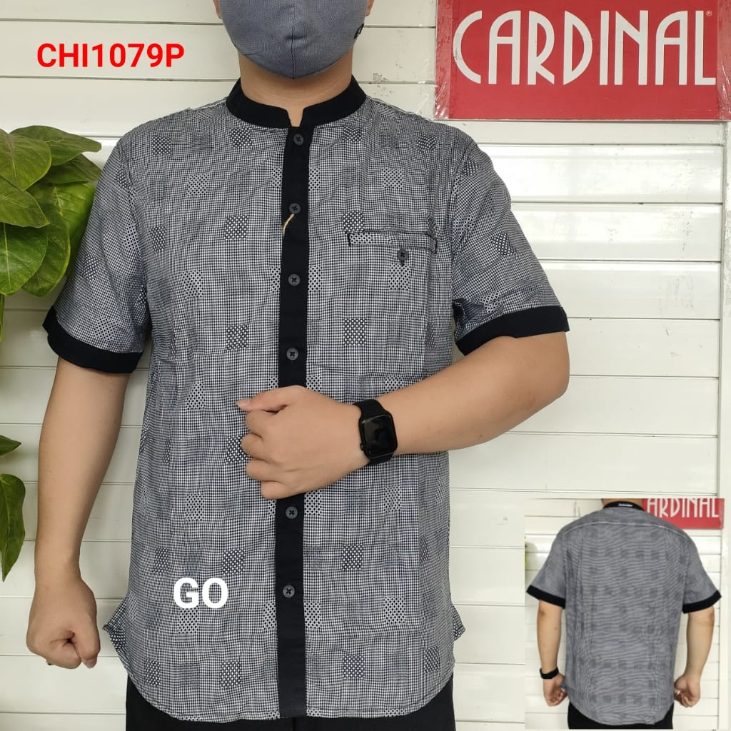 gos TJRB CARDINAL KEMEJA KOKO PRIA JUMBO Lengan Pendek Casual Baju Cowok Original