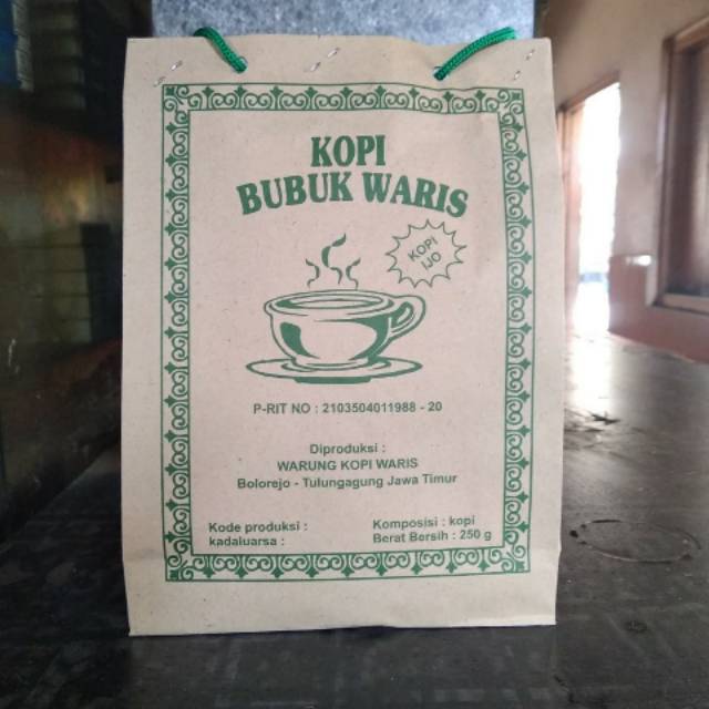 

KOPI BUBUK WARIS/KOPI IJO CETHE 250gr(kemasan tas)