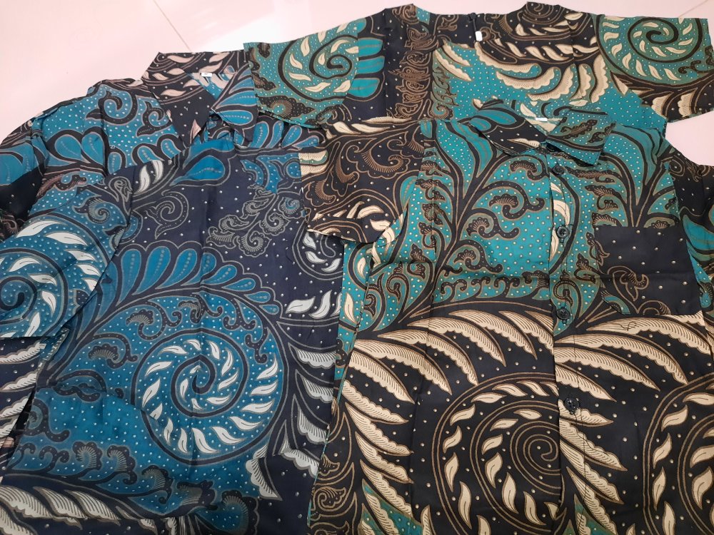 Baju Batik Anak Cowok Cewek Umur 4-11th Warna Merah Hitam