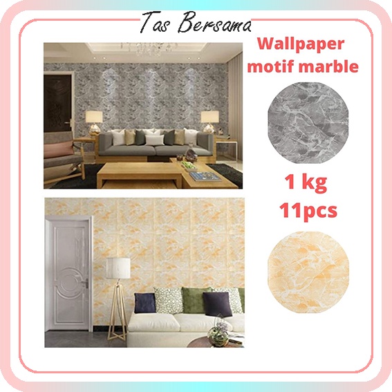 WALLPAPER DINDING 3D FOAM MOTIF MARBLE SUPER ELEGANT DAN TEBAL 525