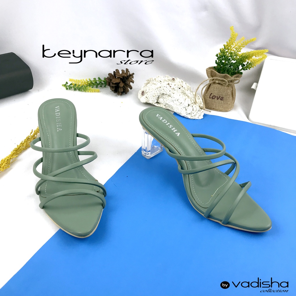 Keynarra Sendal Wanita Heels Kaca 7 cm