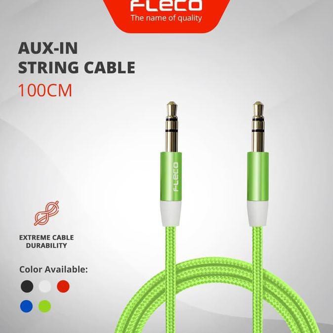 KABEL AUDIO AUX STRING 3.5MM 1X1 ORIGINAL Kabel Aux FLECO 3.5 F450 Audio Cable Speaker Musik