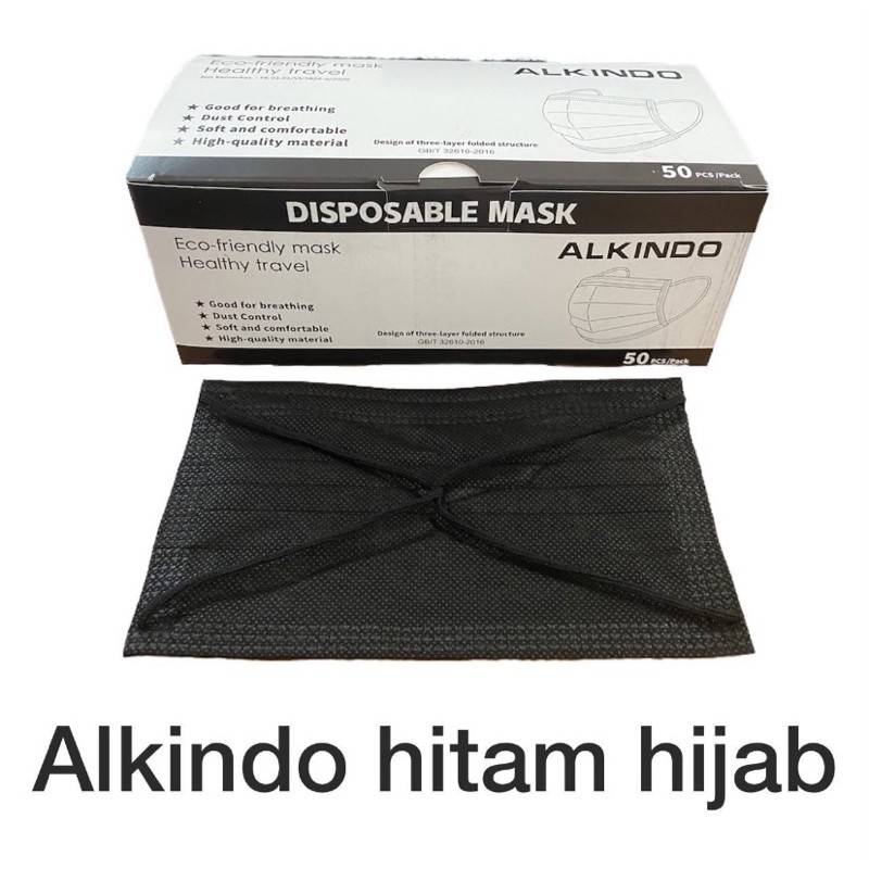 MASKER HIJAB HITAM/ MASKER TERMURAH