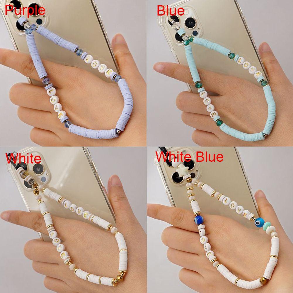 Top Ponsel Rantai Gantung Rantai Mutiara Pergelangan Tangan Lanyard Kunci Aksesori Ponsel Boho Ornamen Anti Hilang