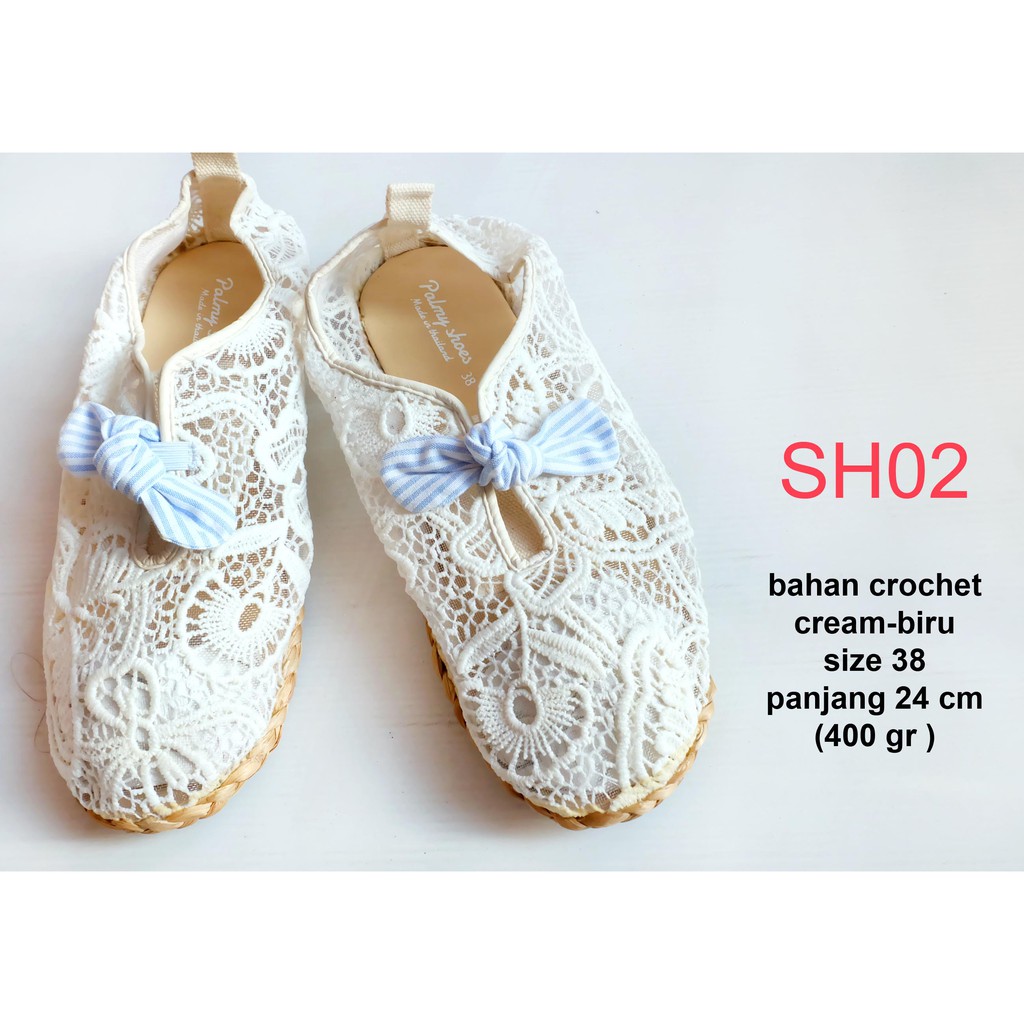 SH01 SH02 sepatu import wanita loafers suede comfy sepatu pita lace brukat lucu kantor