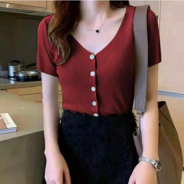 BAJU RAJUT WANITA / NAOMI VNECK RAJUT