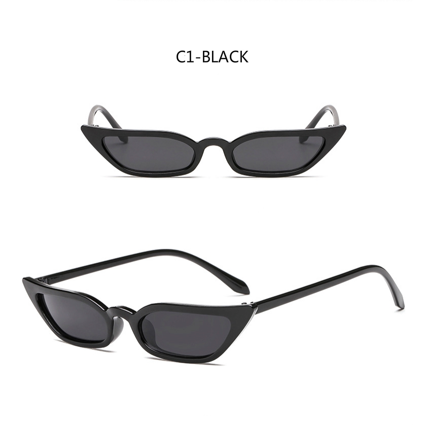 Fashion cat eye ocean piece European and American small frame men and women sunglasses metal hinge