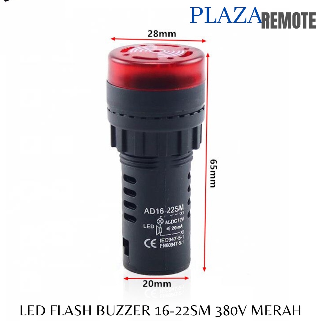 FLASH BUZZER LED ALARM SIGNAL BEEPER AC AD16-22 SM 380V