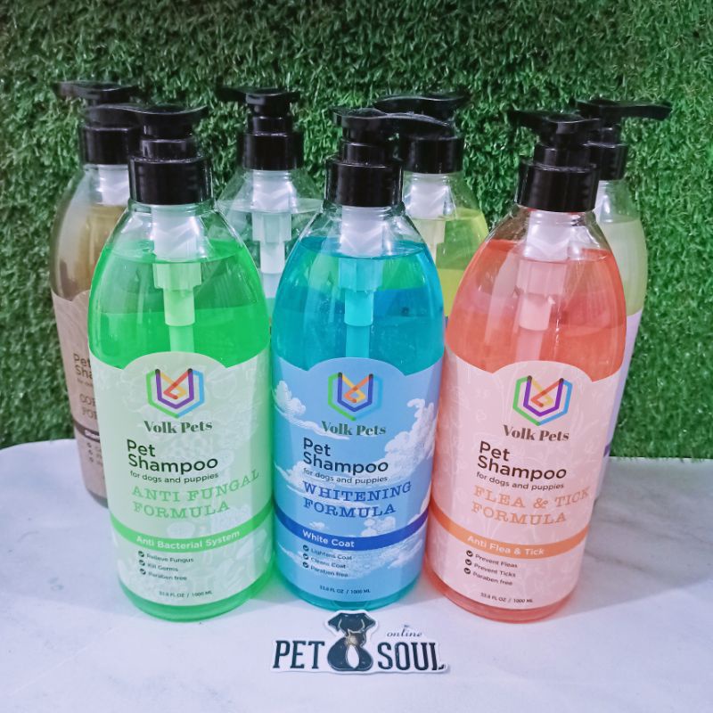 Volk Pets Dog Shampo 1000ml / puppy / 2 in 1 / whitening / antifungal / flea&amp;tick / colorfull