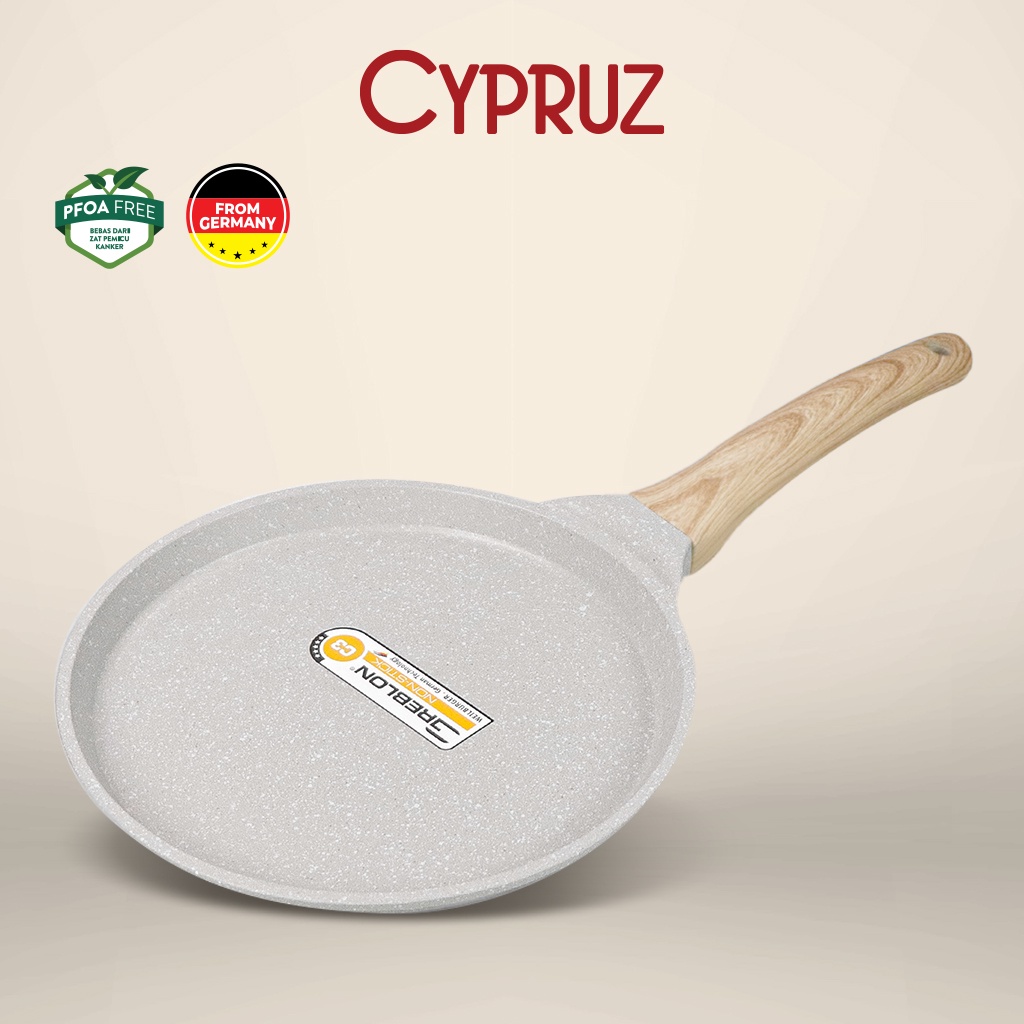 Cypruz White Granite Die Cast Wajan / Pizza Pan 23 cm