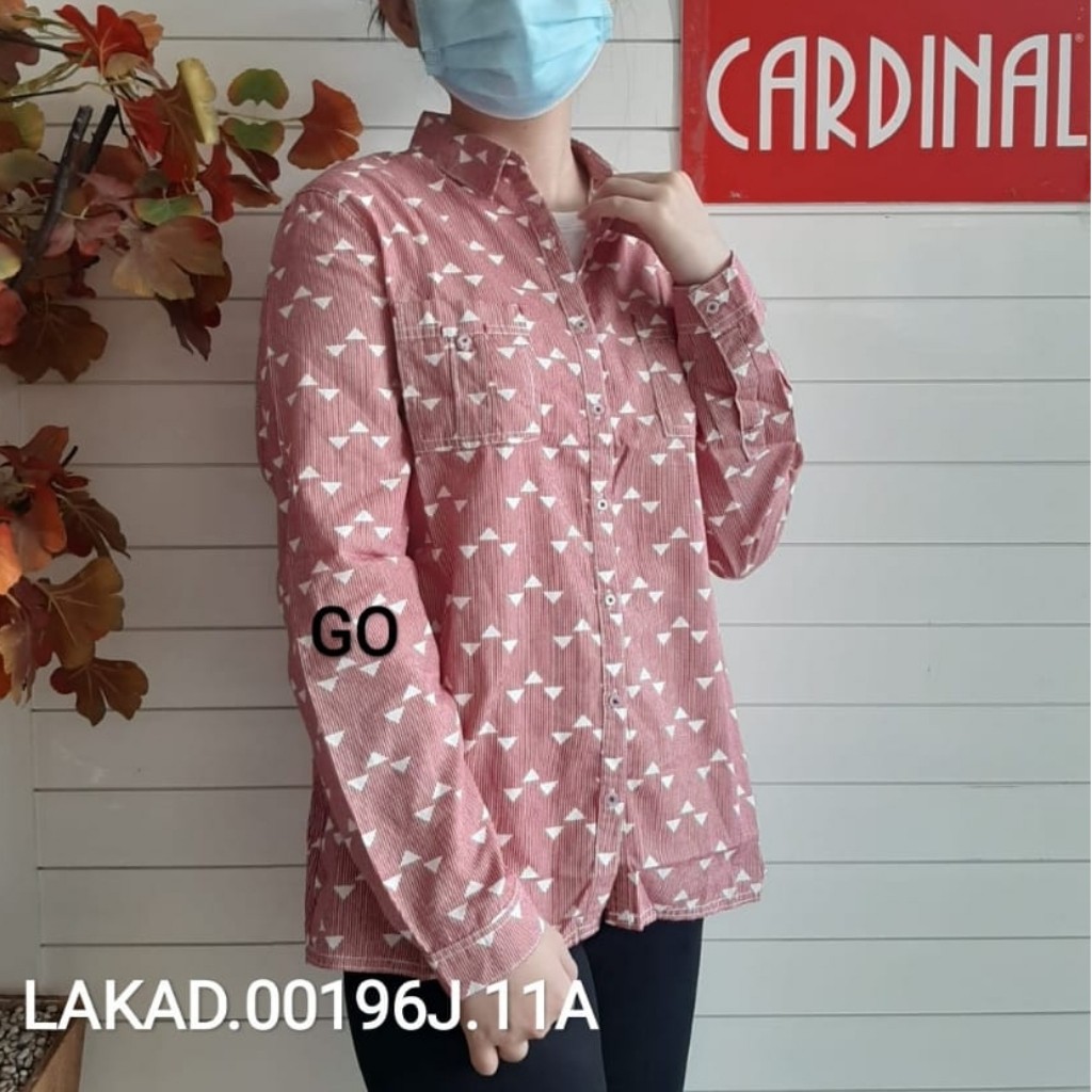 gof KMP CARDINAL GIRL KEMEJA Pakaian Wanita Atasan Kemeja Hem Casual Santai Original Lengan Panjang