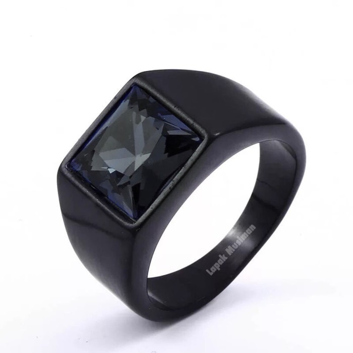 [Bayar di Tempat] CINCIN PRIA TITANIUM COOL BLACK ONYX PRIA SUPER KEREN - SUPER EKSLUSIF