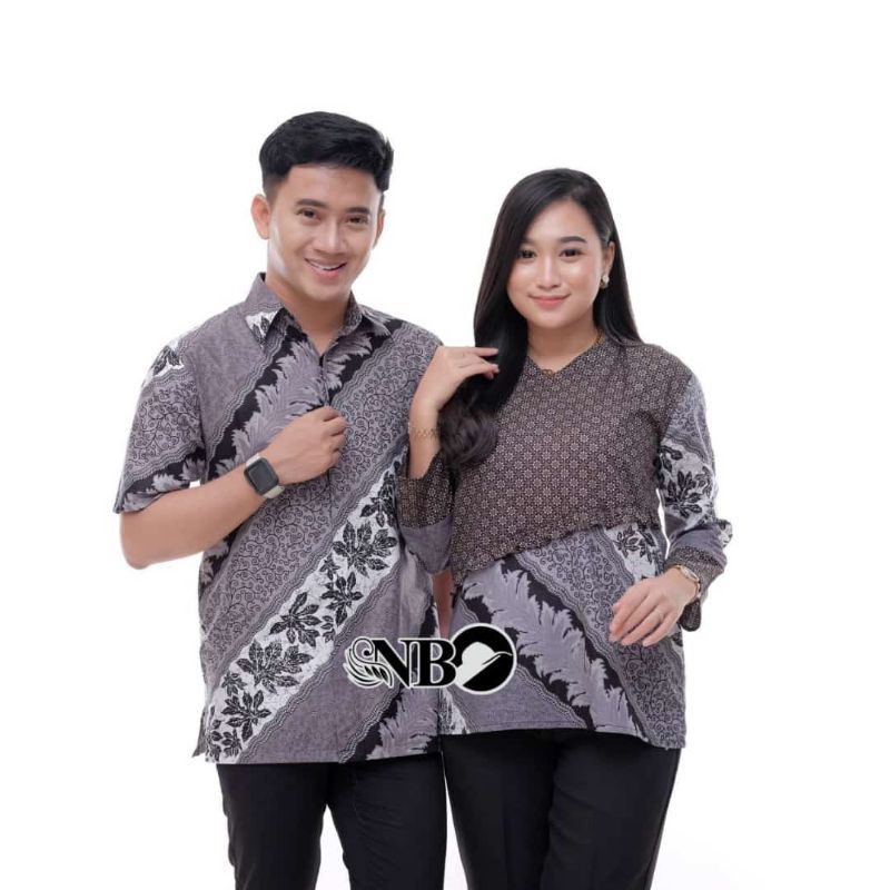 COUPLE BATIK NEW HEM BLUS BLOUSE TRENDING INTERNATIONAL COUPLE SERAGAM TERLARIS [AUFFAMART] AF01