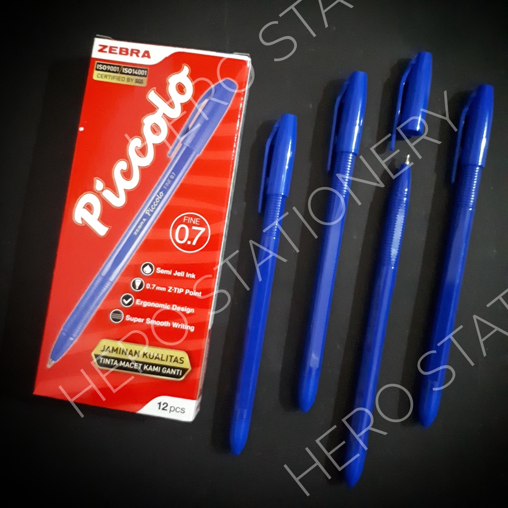 

Zebra piccolo ballpoint pen bolpen semi gel 0.7 mm . 12 unit