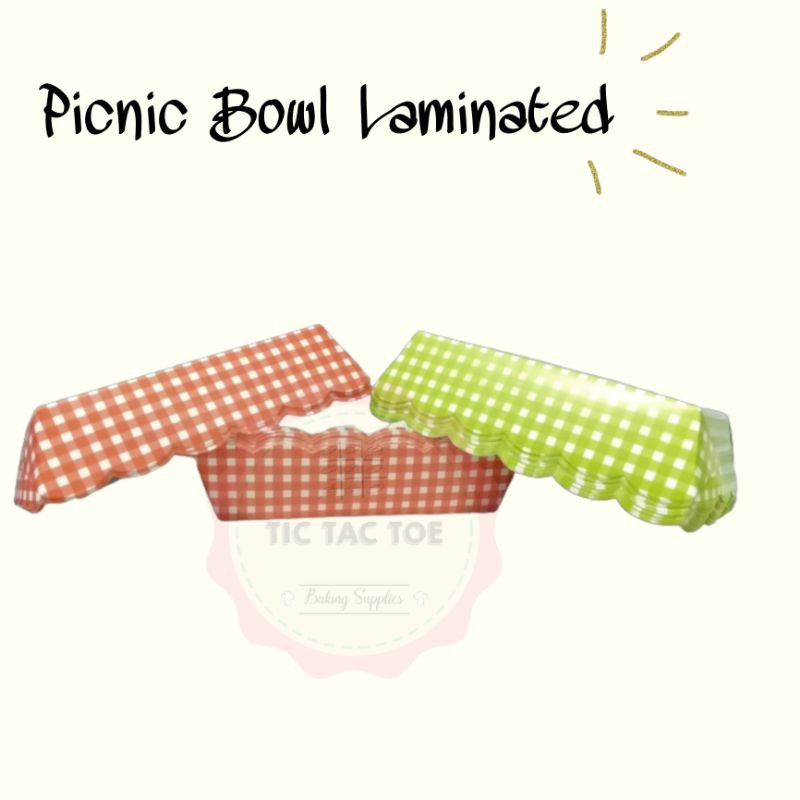 Picnic Bowl laminated MCL4 10x15x4,5cm (10 lbr), tempat kue, tempat cake laminasi