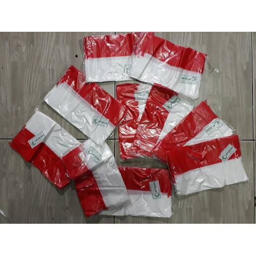 Bendera merah putih plastik cap semar 1pack(100pc)