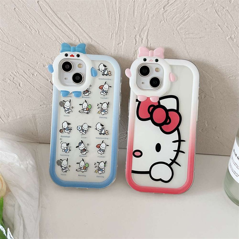 Soft Case Silikon Transparan Motif Kartun 3D Untuk iPhone 14 13 12 11 Pro Max X Xr Xs Max 7 8 6 6s Plus SE 2020