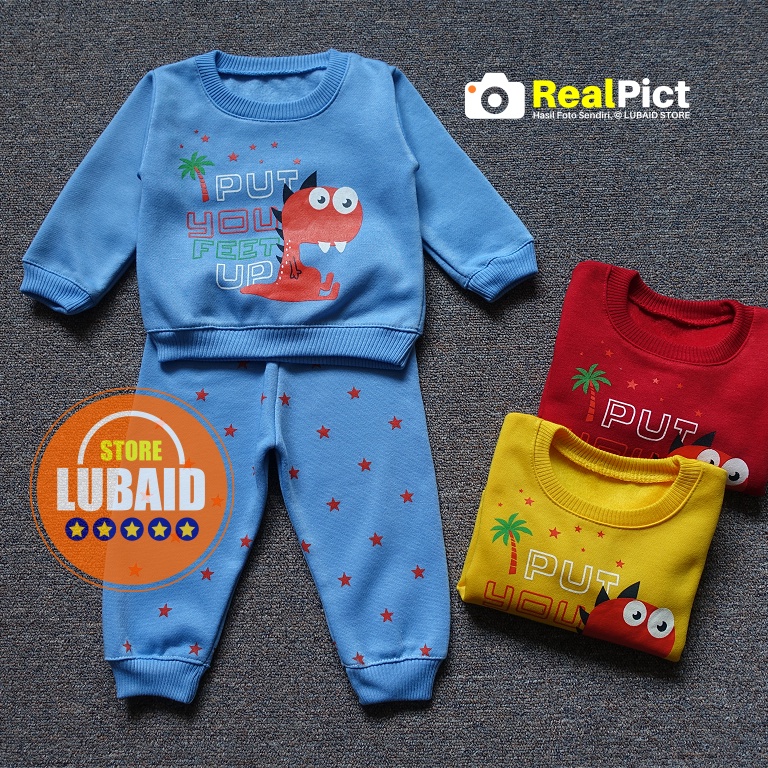 [SJK-RF04] LUBAID STORE, Setelan Sweater Anak 1-2 Tahun, Jaket Bayi RED FOREST Feet Up, Hangat Murah-8