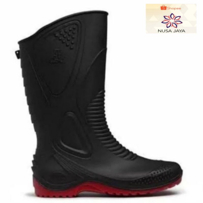 Sepatu Boots AP Moto 1 Black-Red / AP Boots Moto 1 Black-Red