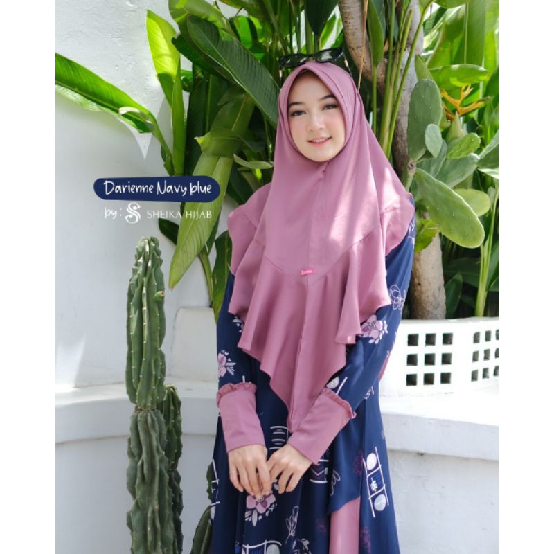 GAMIS SET SYARI SYAR'I POLOS MOTIF KOMBINASI GAMIS DARIENNE BY SHEIKA HIJAB