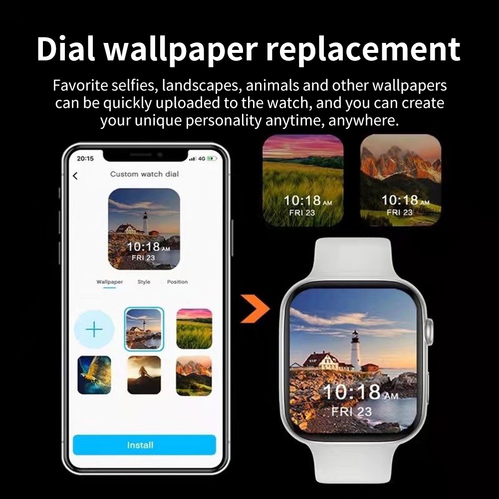 [✅COD] T500 Smart watch IP67 Anti air dengan Monitor Detak Jantung / Tidur（Full Screen Touch ）