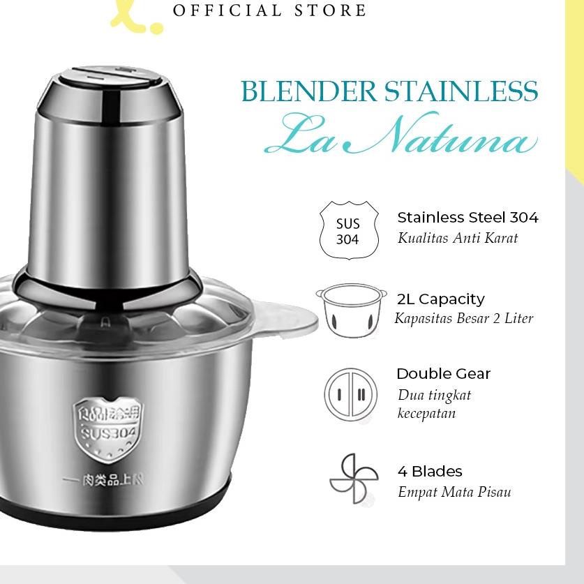 FREE ONGKIRChopper 2L Blender Daging Penggiling Meat Blender Elektrik Stainless Steel 2 Liter|SQ8