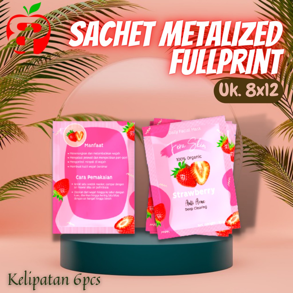 CUSTOM SACHET PTINTING Cetak Kemasan Sachet Metalize/Aluminimum Foil uk 8x9 8x12 Murah Printing