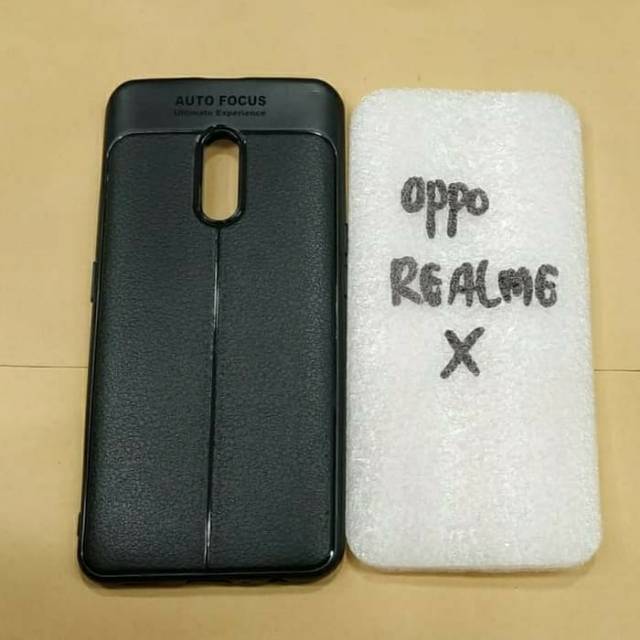 auto focus oppo REALME X mantap silikon karet hitam soft case murah