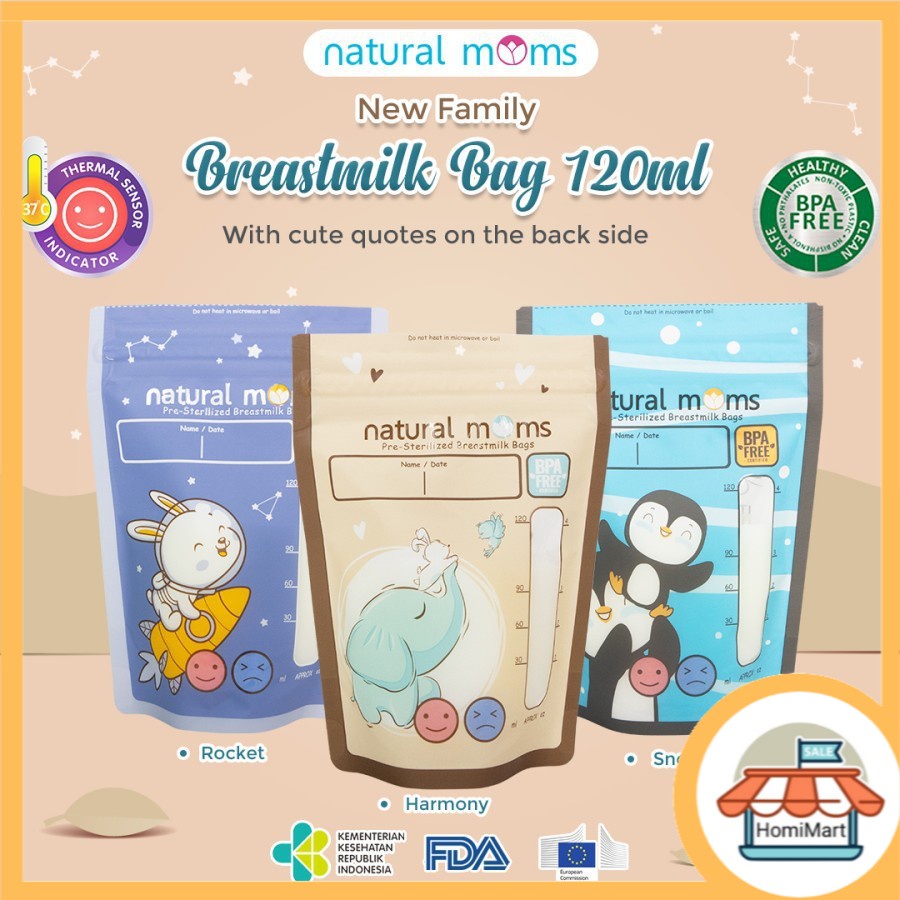 NATURAL MOMS Kantong Asi 120ml 120 ml / Breastmilk Storage Bags