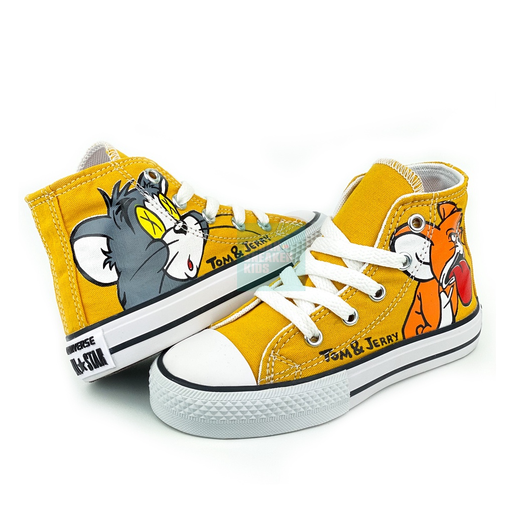 Converse Tom &amp; Jerry Sepatu Anak Laki Laki Warna Kuning Ukuran 21-35 - Urban Sneaker Kids