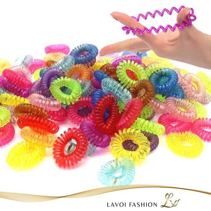 Ikat Rambut Karet Spiral Ikat Rambut Warna Warni Random