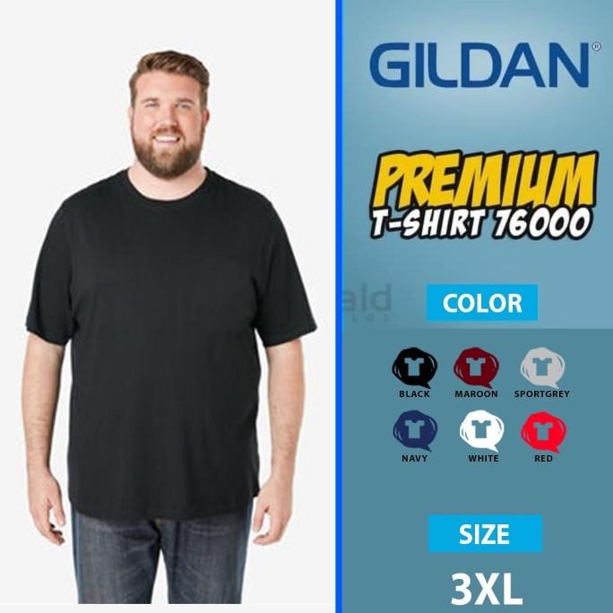 Kaos Polos Gildan 76000 Premium Cotton ( Size Xxxl )