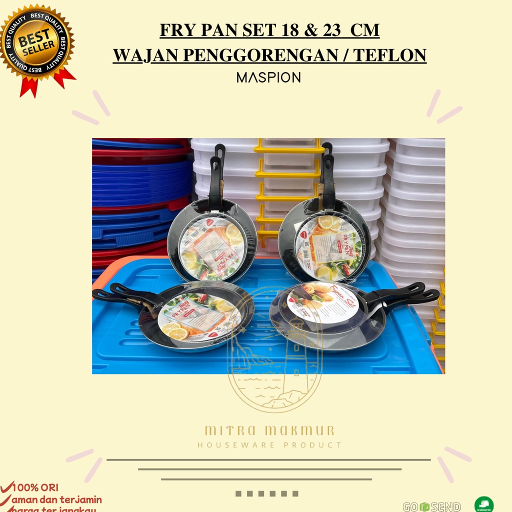 NEW!! 1 SET WAJAN PENGGORENGAN / TEFLON FRY PAN 18-23 CM FANCY MASPION