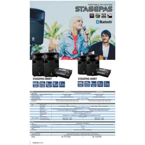 Speaker Portable PA YAMAHA STAGEPAS 600 BT 10 inch Original