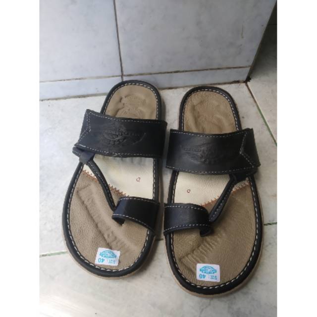  Sandal  sendal pria kulit  sapi asli  harley flatsol japit 