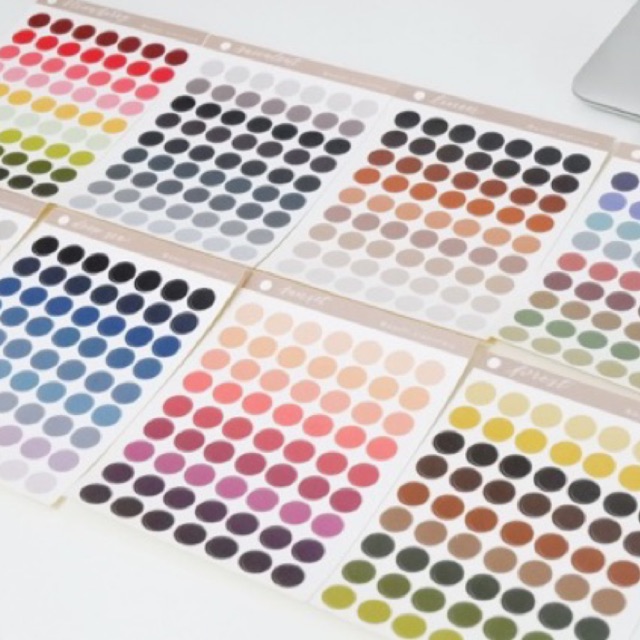 

Sticker basic small circle VINYL bulat color tones stiker warna warni planner washi washi stationery