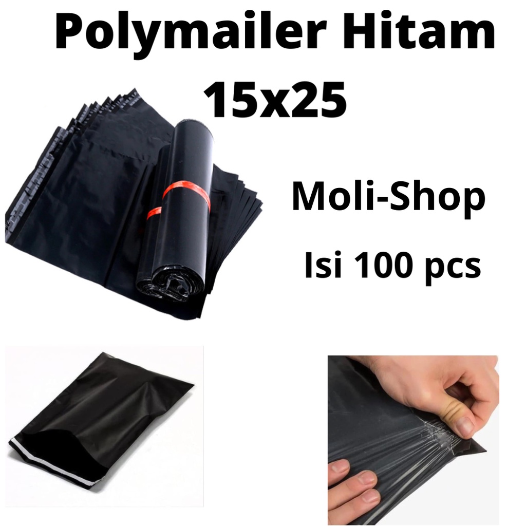 Polymailer uk 15x25 (100pcs) Plastik Packing Lem Silver, Plastik Lem