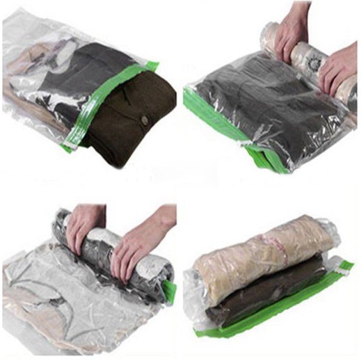 Kantong Plastik Vakum Anti Air` Travel Organizer Serbaguna` Waterproof Vacuum Bag Compression` Tas Kantung Traveling Kompresi