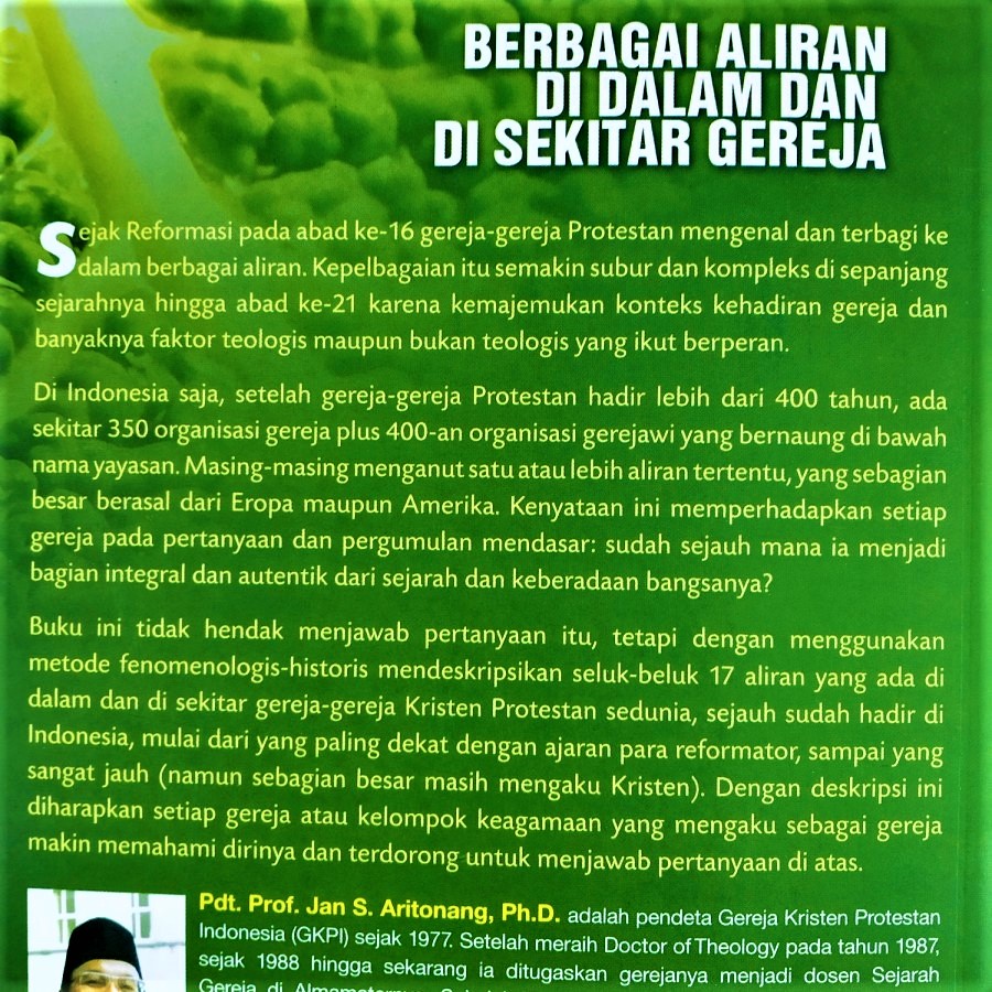 Berbagai Aliran di Dalam dan di Sekitar Gereja. Jan s Aritonang. BPK. Buku Rohani Kristen