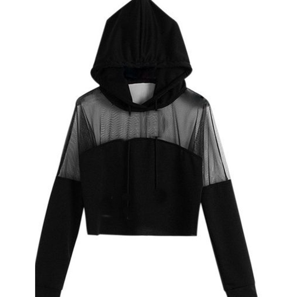 BAJU SENAM HOODIE MESH JALA ZUMBA DANCE AEROBIK YOGA