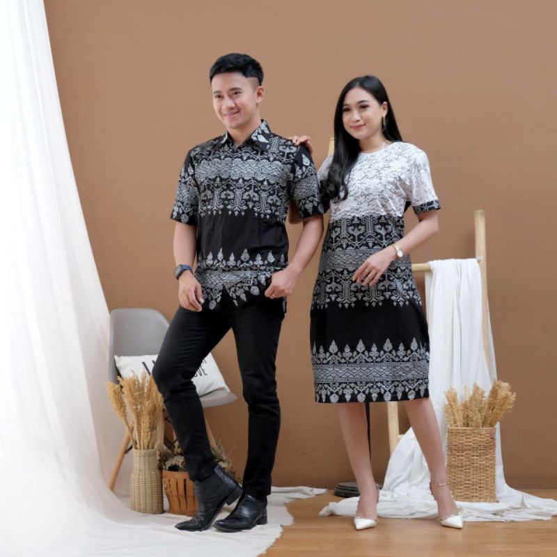 COUPLE BATIK NATAL / BAJU NATAL BRUKAT COUPLE / KEMEJA BATIK COUPLE NATAL TERBARU / TUNIK BROKAT KEK