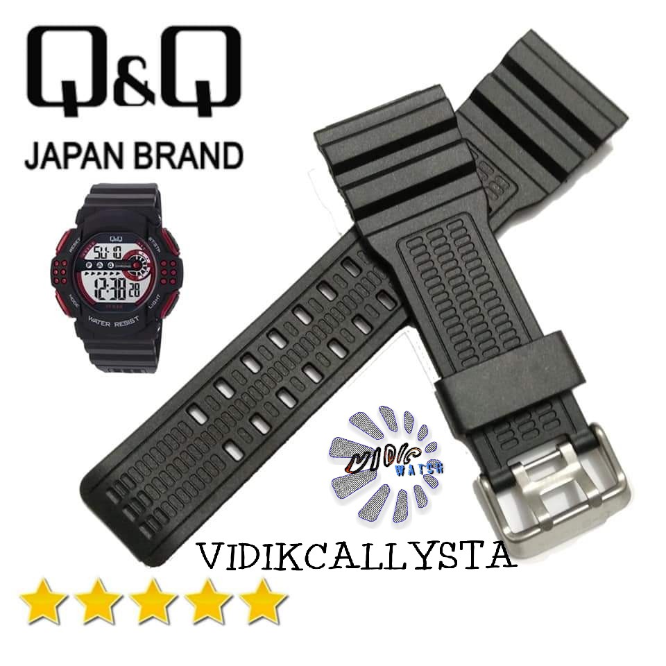 Strap Tali jam tangan Qnq Q&amp;q qq M-128 M128 M 128 Hitam